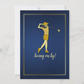 Invitation Golf Classic Blue Golden Woman 50e anniversaire (Dos)