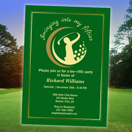 Invitation Golf Classic Green Golden Player 50e anniversaire
