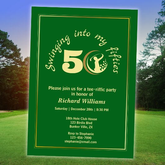 Invitation Golf Classic Green Golden Player 50e anniversaire