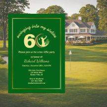 Golf Classic Vert Joueur Doré 60e Anniversaire In