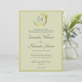 Invitation Golf Classique Monogramme Formel Crest Mariage élé (Debout devant)