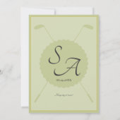 Invitation Golf Classique Monogramme Formel Crest Mariage élé (Dos)