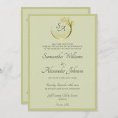 Invitation Golf Classique Monogramme Formel Crest Mariage élé (Devant / Derrière)