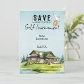 Invitation Golf Club maison pour mariage enregistrer la date (Debout devant)