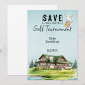 Invitation Golf Club maison pour mariage enregistrer la date (Devant / Derrière)