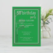Invitation Golf Club Modern Formal Green Grey 50e anniversair (Debout devant)