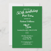Invitation Golf Club Par Tee Green White Hommes 50e anniversa (Devant)