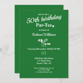 Invitation Golf Club Par Tee Green White Hommes 50e anniversa (Devant / Derrière)