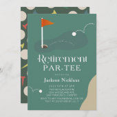 Invitation Golf Course Fairway Flag Retirement Par-Tee (Devant / Derrière)
