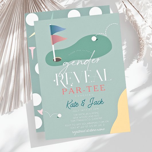 Invitation Golf Course Fairway Gender Reveal Par-Tee