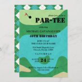 Invitation Golf Course fête d'anniversaire (Devant / Derrière)