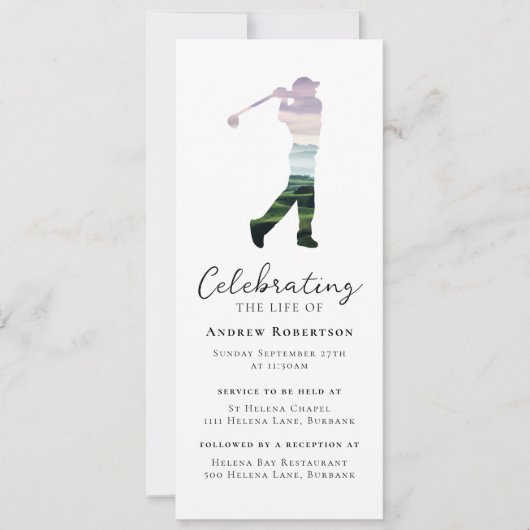 Invitation Golf Course Funeral Digital Evite (Devant)