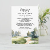 Invitation Golf Course Golfing Célébration de la vie Photo (Debout devant)
