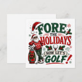Invitation Golf de Noël avec le Père Noël Let's Golf (Devant / Derrière)
