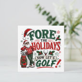 Invitation Golf de Noël avec le Père Noël Let's Golf (Debout devant)