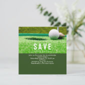 Invitation Golf enregistrer la date golf balle de mise trou d (Debout devant)