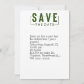 Invitation Golf enregistrer la date golf balle de mise trou d (Dos)