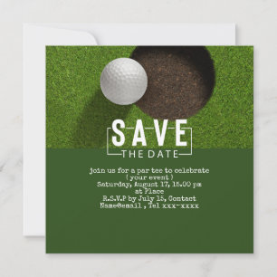 Invitation Golf enregistrer la date golf balle de mise trou d