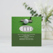 Invitation Golf enregistrer la date golf balle de mise trou d (Debout devant)