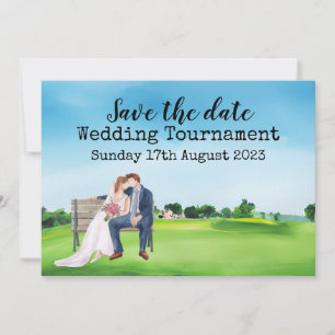 Invitation Golf Enregistrer la date Golf Mariage Aquarelle