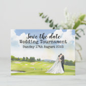 Invitation Golf Enregistrer la date Golf Mariage Aquarelle  I (Debout devant)