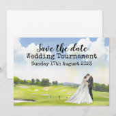 Invitation Golf Enregistrer la date Golf Mariage Aquarelle  I (Devant / Derrière)