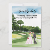 Invitation Golf Enregistrez la date Golf Mariage Aquarelle go (Devant)