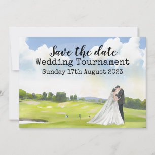 Invitation Golf Enregistrez la date Mariage Golf Aquarelle I