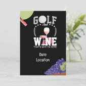 Invitation Golf et mariage de vin pour golfeur (Debout devant)
