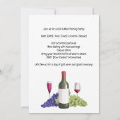 Invitation Golf et mariage de vin pour golfeur (Dos)