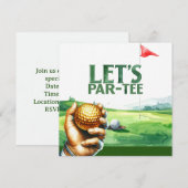 Invitation Golf Faisons la Fête sur le Vert de Putting de Niv (Devant / Derrière)