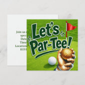 Invitation Golf Faisons la Fête sur le Vert de Putting Par-Te (Devant / Derrière)
