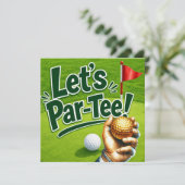 Invitation Golf Faisons la Fête sur le Vert de Putting Par-Te (Debout devant)