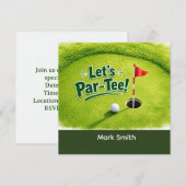 Invitation Golf Faisons la Fête sur le Vert de Putting Par-Te (Devant / Derrière)