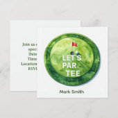 Invitation Golf Faisons la Fête sur le Vert de Putting Par-Te (Devant / Derrière)