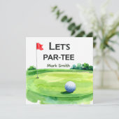 Invitation Golf Faisons la Fête sur le Vert de Putting Par-Te (Debout devant)