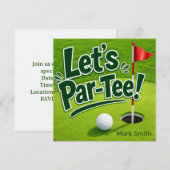 Invitation Golf Faisons la Fête sur le Vert de Putting Par-Te (Devant / Derrière)