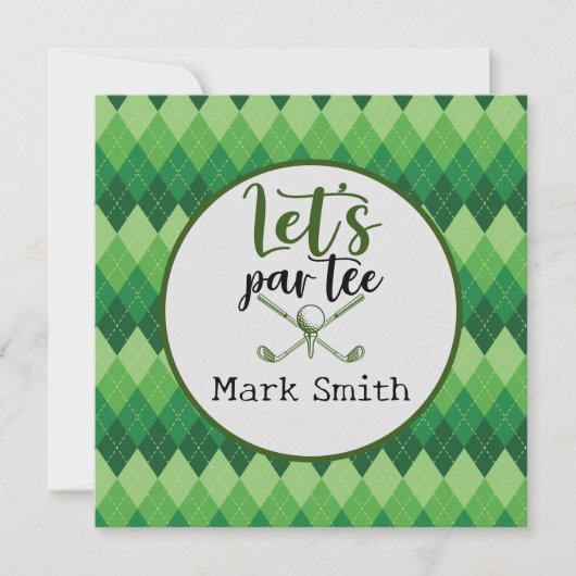 Invitation Golf Faisons Par Tee pour la fête des golfeurs (Devant)