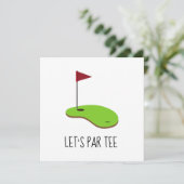 Invitation Golf Faisons un Par avec un drapeau de golf sur fo (Debout devant)
