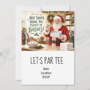 Invitation Golf Faisons une fête de Noël Par tee pour golfeur