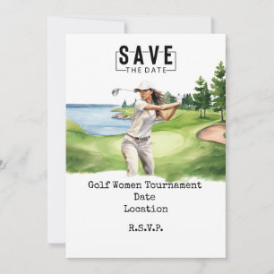 Invitation Golf Femme Party Enregistrer la date