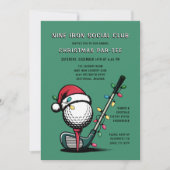 Invitation Golf Festif Noël Vacances Par-tee Vert (Devant)