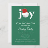 Invitation Golf Festive Holiday Party Joy Typography Green (Devant)
