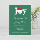 Invitation Golf Festive Holiday Party Joy Typography Green (Debout devant)