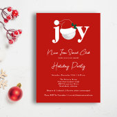 Invitation Golf Festive Holiday Party Joy Typography Red