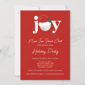 Invitation Golf Festive Holiday Party Joy Typography Red (Devant)