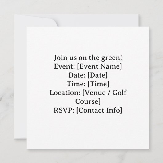Invitation Golf Floride sur le thème de la retraite aux flama (Dos)