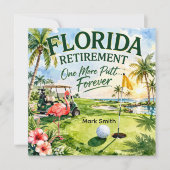 Invitation Golf Floride sur le thème de la retraite aux flama (Devant)