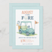 Invitation Golf Fore Boy Photo 4Anniversaire (Devant / Derrière)