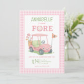 Invitation Golf Fore Girl Photo 4e anniversaire (Debout devant)